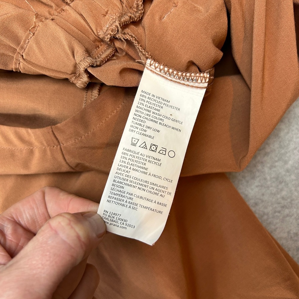Prana Railay Tank Jumpsuit Rust Brown Clay Ruched Ankle Pockets Womens Small - Picture 13 of 16